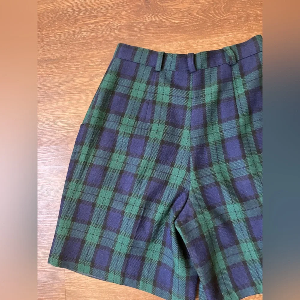 Vintage '80s/90s Savannah Blackwatch Plaid High Waist Mom Shorts Wool Blend XS/S